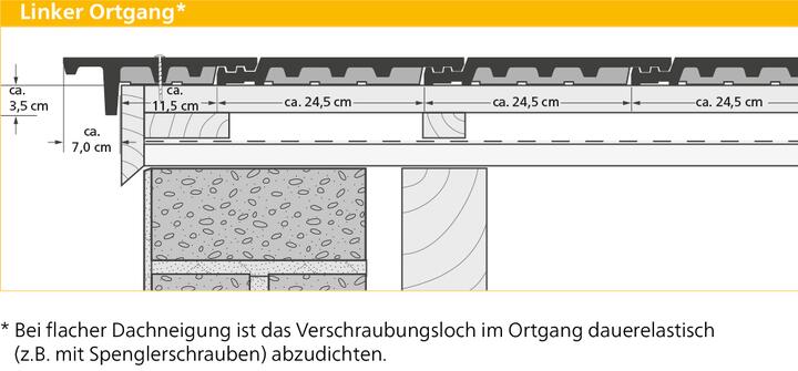 ERLUS Technische Zeichnung Linea® - Linker Ortgang | © ERLUS AG 2018