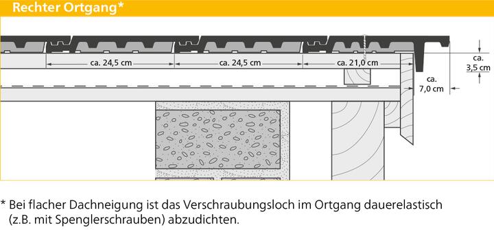 ERLUS Technische Zeichnung Linea® - Rechter Ortgang | © ERLUS AG 2018