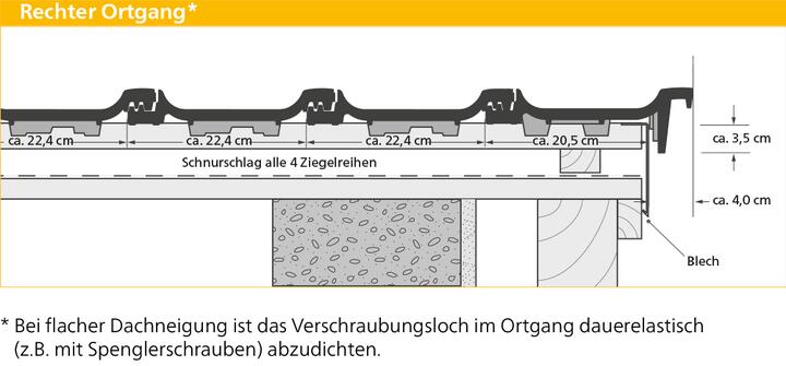 ERLUS Technische Zeichnung Reformpfanne SL - Rechter Ortgang | © ERLUS AG 2018