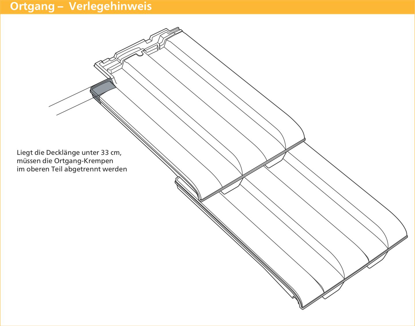 ERLUS Technische Zeichnung Scala® - Ortgang Verlegehinweis | © ERLUS AG 2018