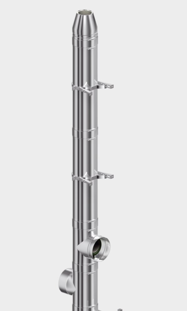 ACE, ERLUS Ziegel Überdruckabgasleitung, einzügig mit Multifunktionsschacht - Rendering | © ERLUS AG 2018