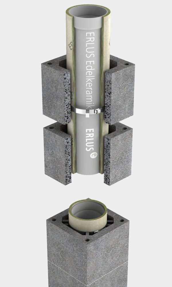 L, ERLUS LAF-Premiumschornstein, einzügig - Rendering | © ERLUS AG 2018