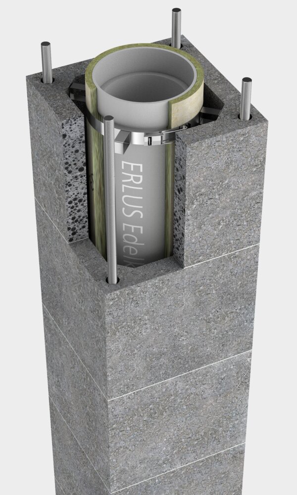 SL, ERLUS LAF-Premiumschornstein Geschosshoch einzügig - Rendering | © ERLUS AG 2018