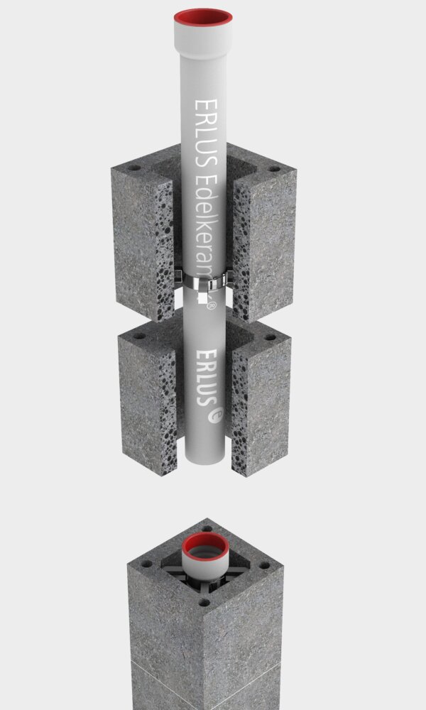 BÜ, ERLUS Überdruckabgasleitung, einzügig - Rendering | © ERLUS AG 2018