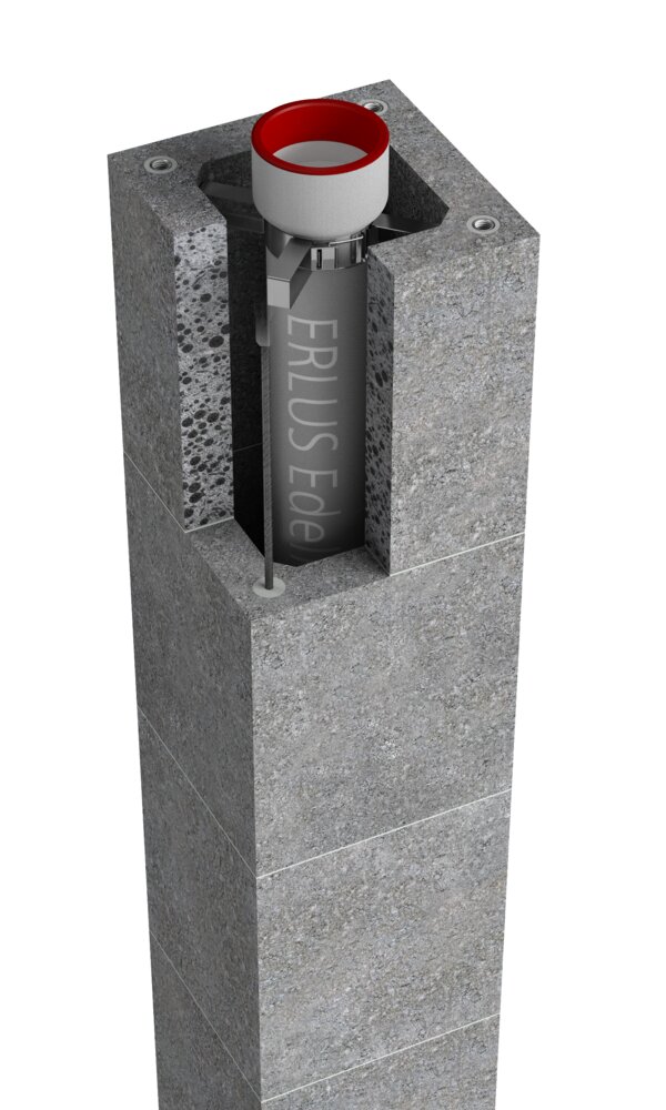 SÜ, ERLUS Überdruckabgasleitung Geschosshoch, einzügig - Rendering | © ERLUS AG 2018